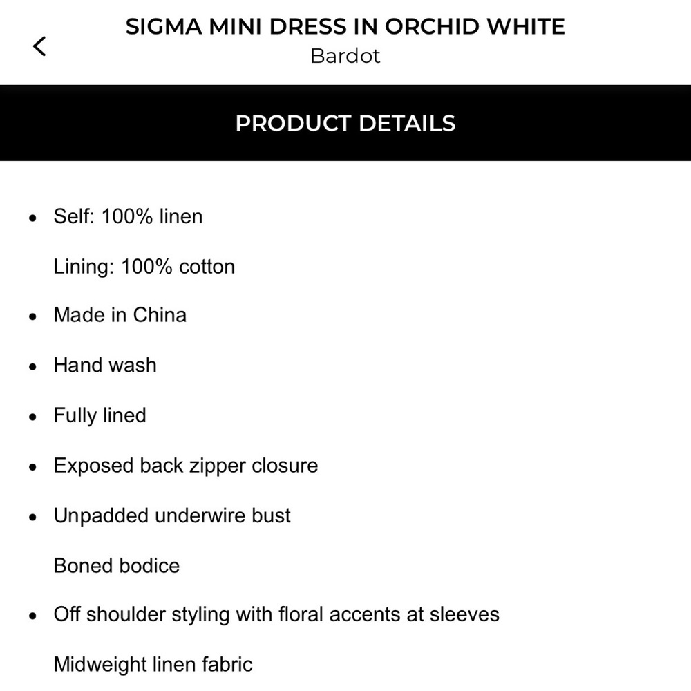 Bardot Sigma Mini Dress - Super Cute! - Picture 7 of 11